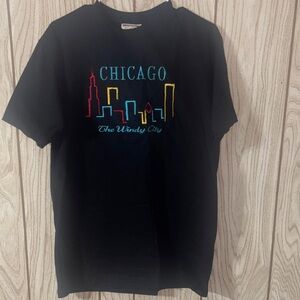 Vintage Black Chicago Skyline T-Shirt